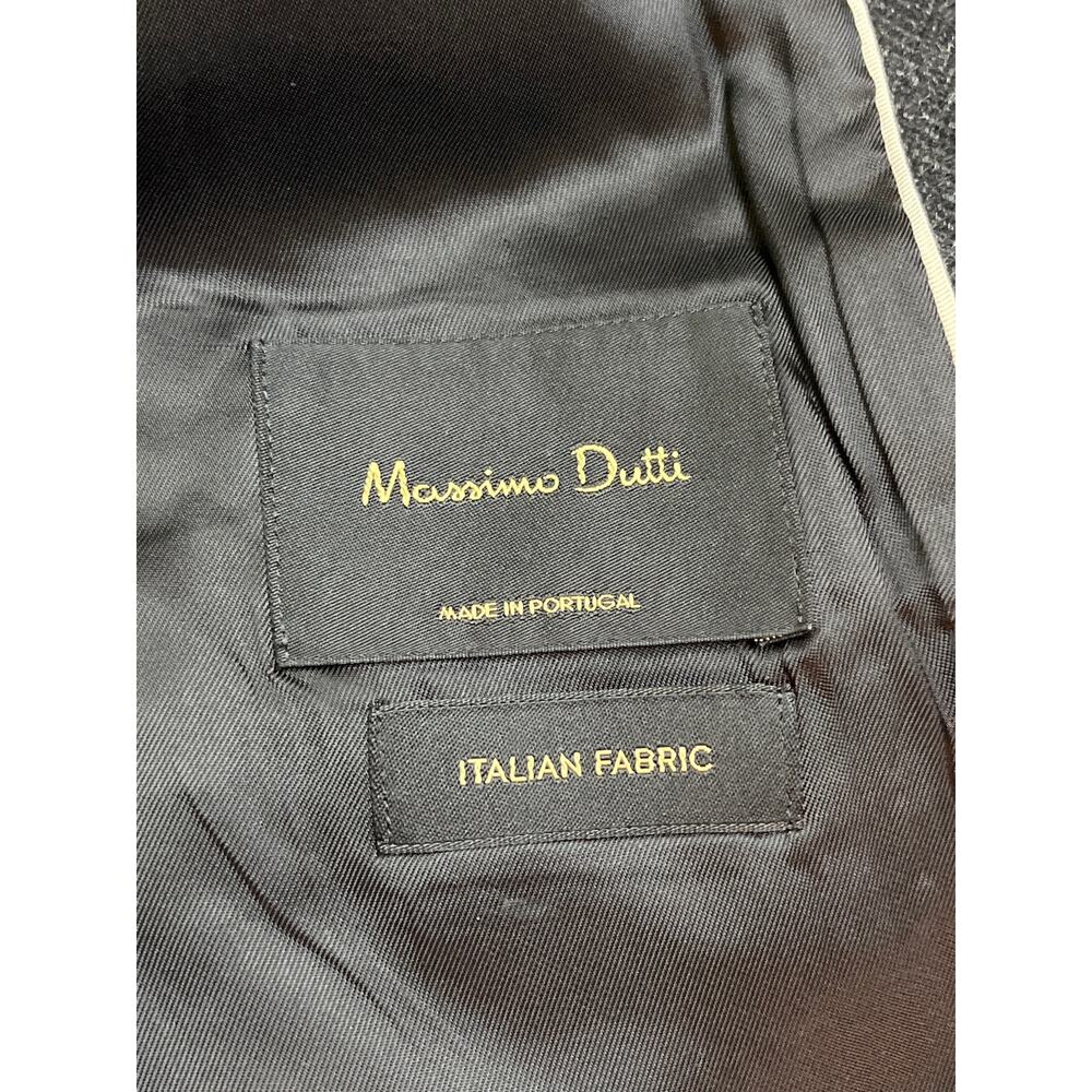 Massimo Dutti Gray Wool Blend Blazer Italian Fabric 2 Button Tailored Size 4 - Picture 7 of 11